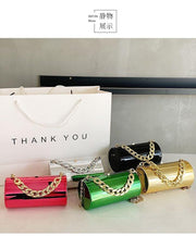 Women's Medium All Seasons Acrylic Solid Color Classic Style Cylindrical Lock Clasp Chain Bag