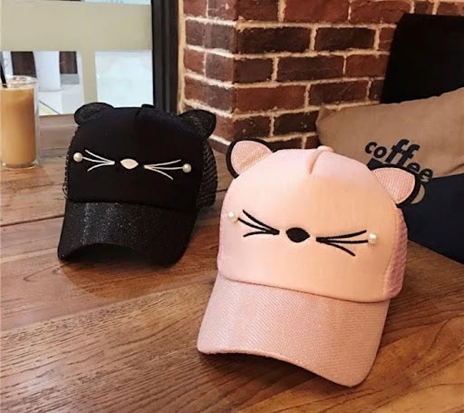 The Hat’s Meow Ball cap with Cat Ears and whiskers